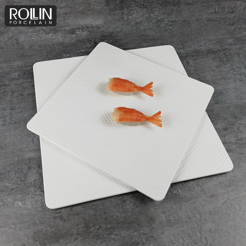Wholesale different size square flat plates porcelain restaurant hotel square plate