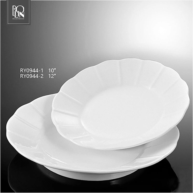 white porcelain dessert plate, bulk dinner plate, salad plate for hotels