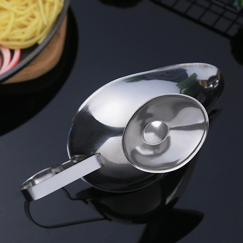 Western Restaurant Usage Stainless Steel Gravy Sauce Boat Serving Jug Thermal Sauce Container