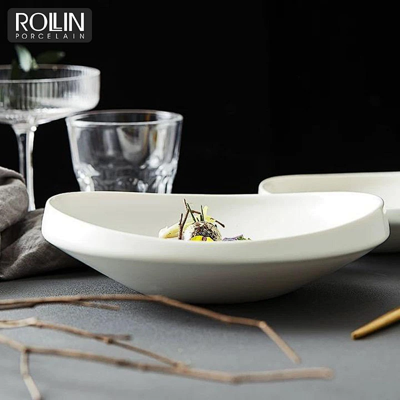 Fashion Design Hotel Porcelain Tableware Side Plates and Dinner Plates for 4-5 star Hotel and Restaurant