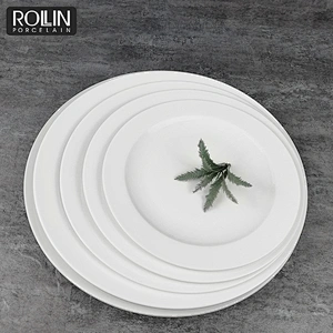 Wholesale good quality restaurant buffet dinner plate white hotel porcelain plates