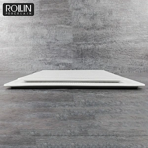 Wholesale different size square flat plates porcelain restaurant hotel square plate
