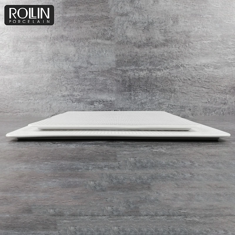 Wholesale different size square flat plates porcelain restaurant hotel square plate