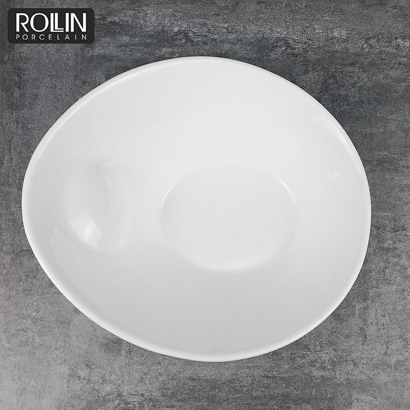 wholesale hotel restaurant banquet bowl cheap white dinner porcelain ceramic salad bowl