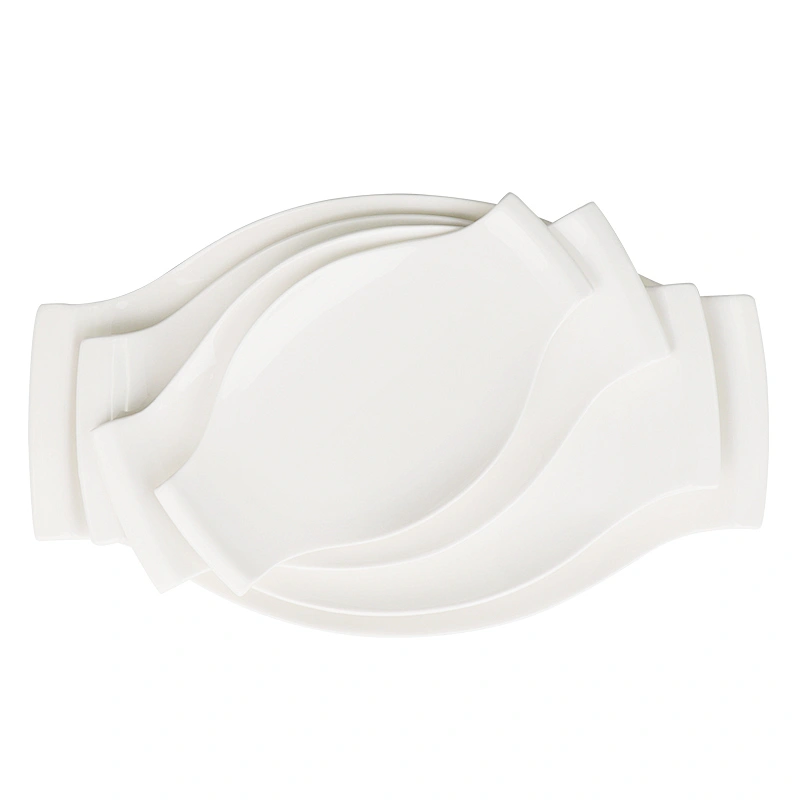 Restaurant white serving plate tray luxury hote plate dessert serving plate