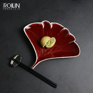 Leaf Shape dish Porcelain Dishes Glazed dessert Dishes