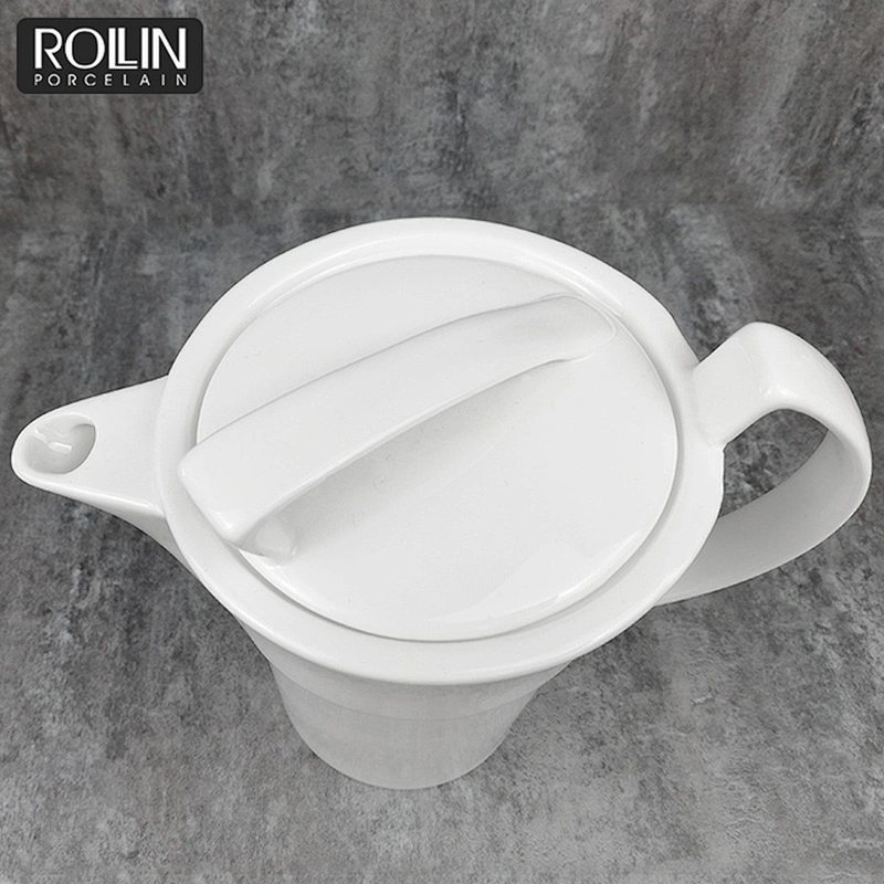 High quality dinnerware ceramic tea pots coffee table set white porcelain ceramic coffee pot