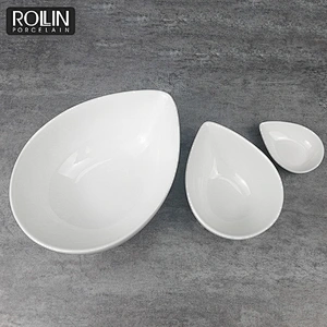 Wholesale high quality special shape white porcelain ceramic noodle bowl