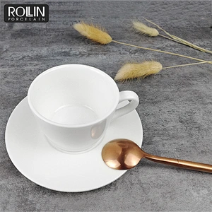 wholesale hotel&restaurant white ceramic tea cup porcelain espresso cup with saucer