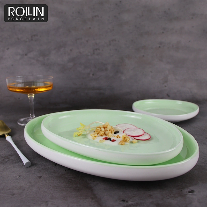 New Design Porcelain Dish Color Dish Dinner Plates for Hotel and Restaurant