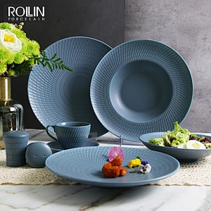 Glazed Dinnerware Porcelain Deep Plates Dinner Plates  for Restaurants