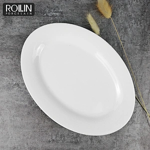 High quality popular design ceramic porcelain fish oval dinner plates
