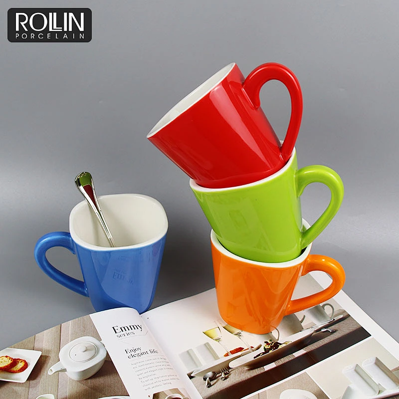 Hotel restaurant used ceramic porcelain COLOR coffee cup  wholesale mugs