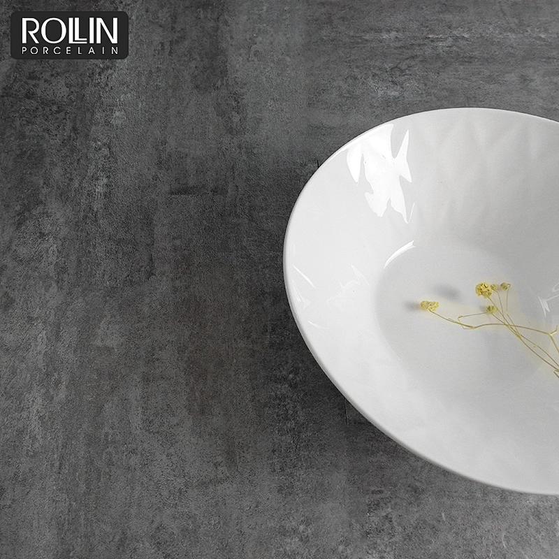 Hotel restaurant used food container porcelain ceramic different size soup bowl with figure