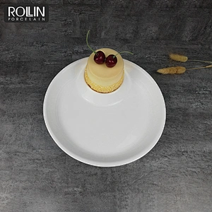 Eco-friendly dinnerware white porcelain plates serving plate for restaurant