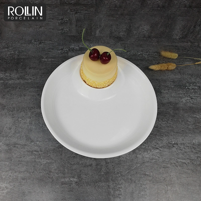 Eco-friendly dinnerware white porcelain plates serving plate for restaurant