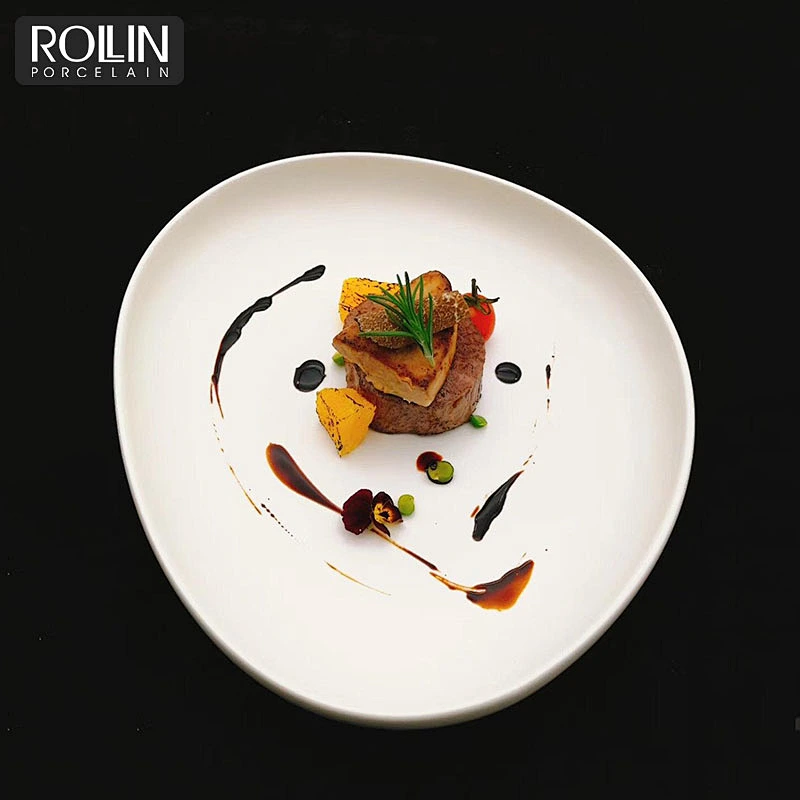 Fashion Design Hotel Porcelain Tableware Side Plates and Dinner Plates for 4-5 star Hotel and Restaurant