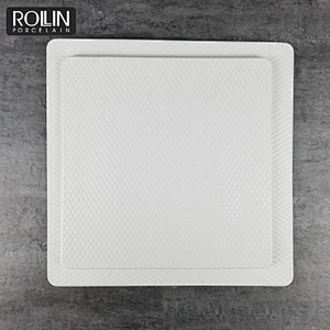Wholesale different size square flat plates porcelain restaurant hotel square plate