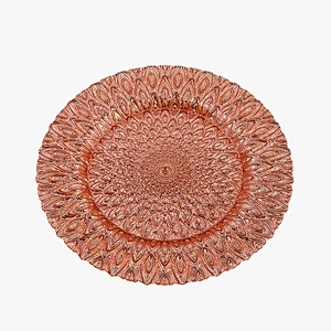 Wholesale fancy design wedding charger plates party fashion dinning tableware glass plates for reception event