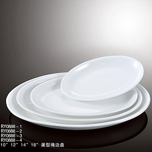 Wholesale high quality hot sale safe ceramic porcelain oval dinner plates white