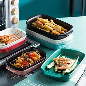 Oven microwave use paella baking tray tableware ceramic baking dishes