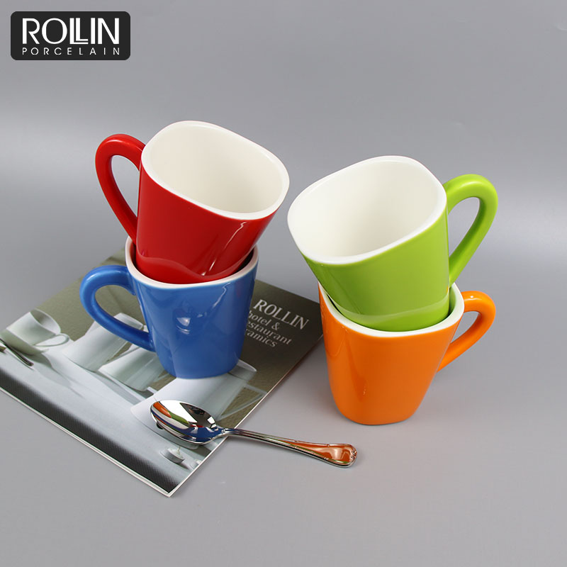 Hotel restaurant used ceramic porcelain COLOR coffee cup  wholesale mugs