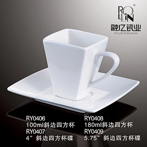 Wholesale factory price custom design elegant white ceramic cup with saucer