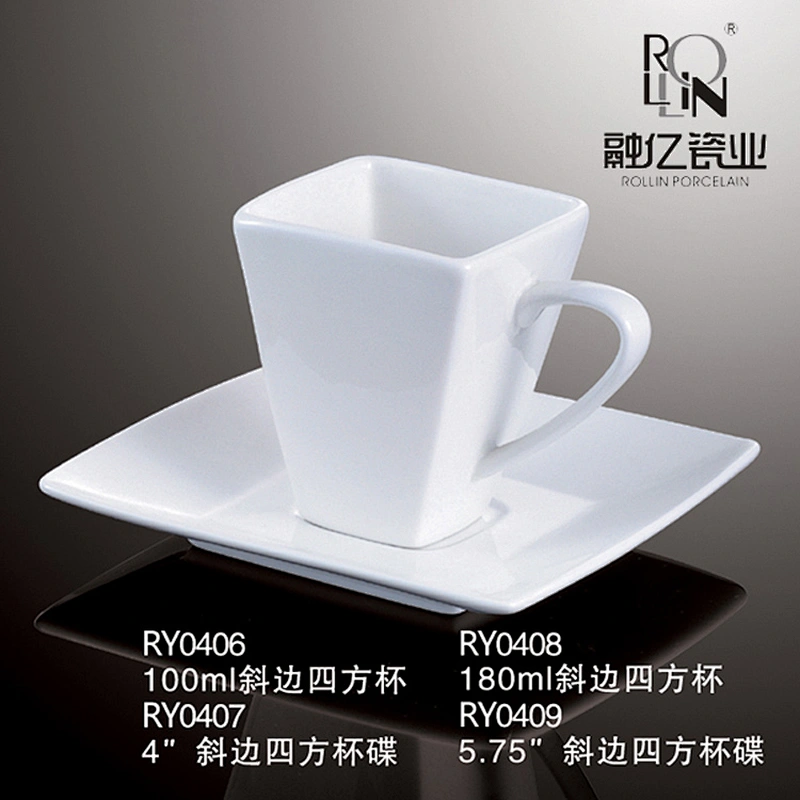 Wholesale factory price custom design elegant white ceramic cup with saucer