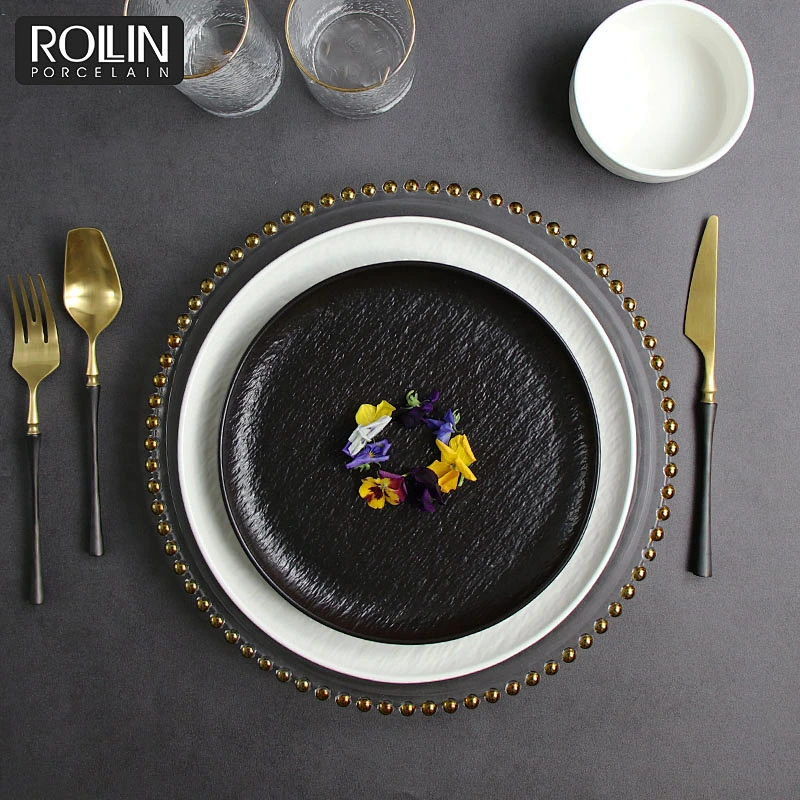 Guangzhou New Product Porcelain Colored Chinaware  Dinner set for Hotel and Restaurant