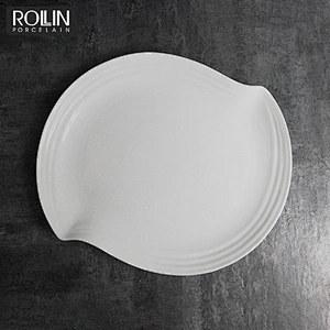 Leaf shape dinner plate, new design porcelain plates