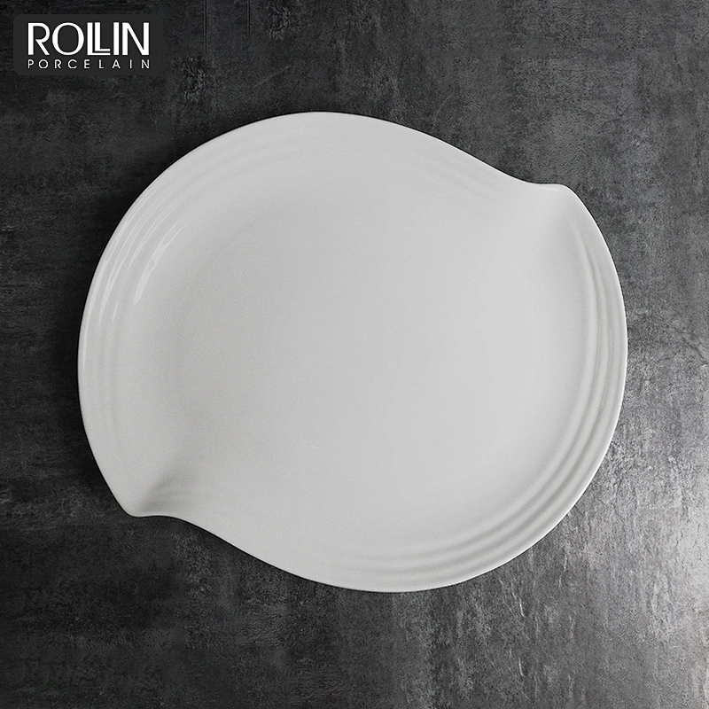 Leaf shape dinner plate, new design porcelain plates
