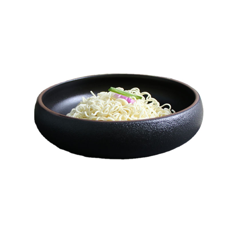 Black Porcelain Dessert Noodle Soup Bowl for Restaurant