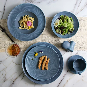Glazed Dinnerware Porcelain Deep Plates Dinner Plates  for Restaurants