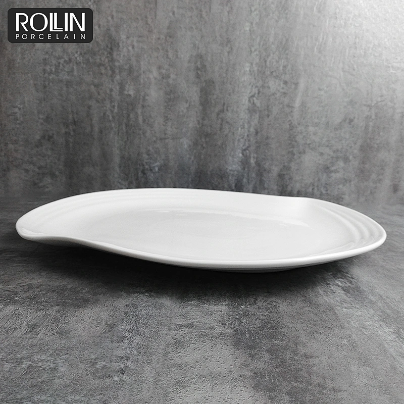 Leaf shape dinner plate, new design porcelain plates