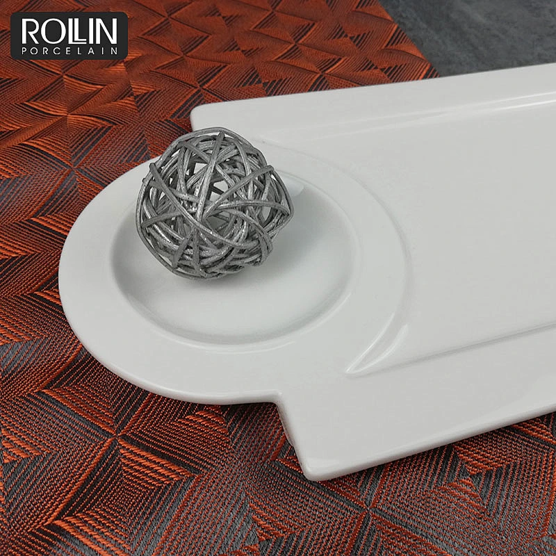 Wedding banquet used irregular shape ceramic cooking plate