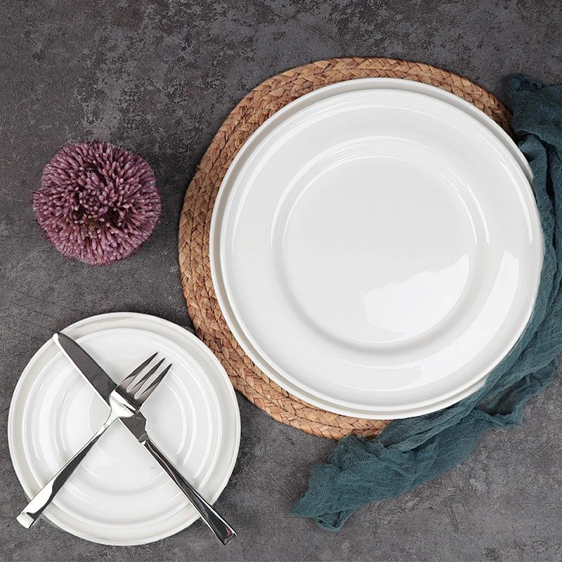 Hotel Banquet Used White Ceramic All Size Round White Porcelain Dinner Plate