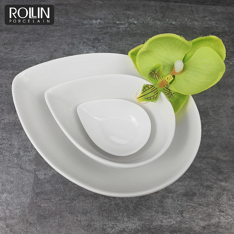 Wholesale high quality special shape white porcelain ceramic noodle bowl
