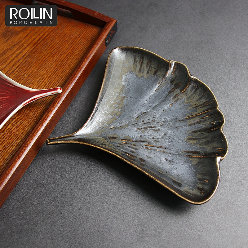 Leaf Shape dish Porcelain Dishes Glazed dessert Dishes