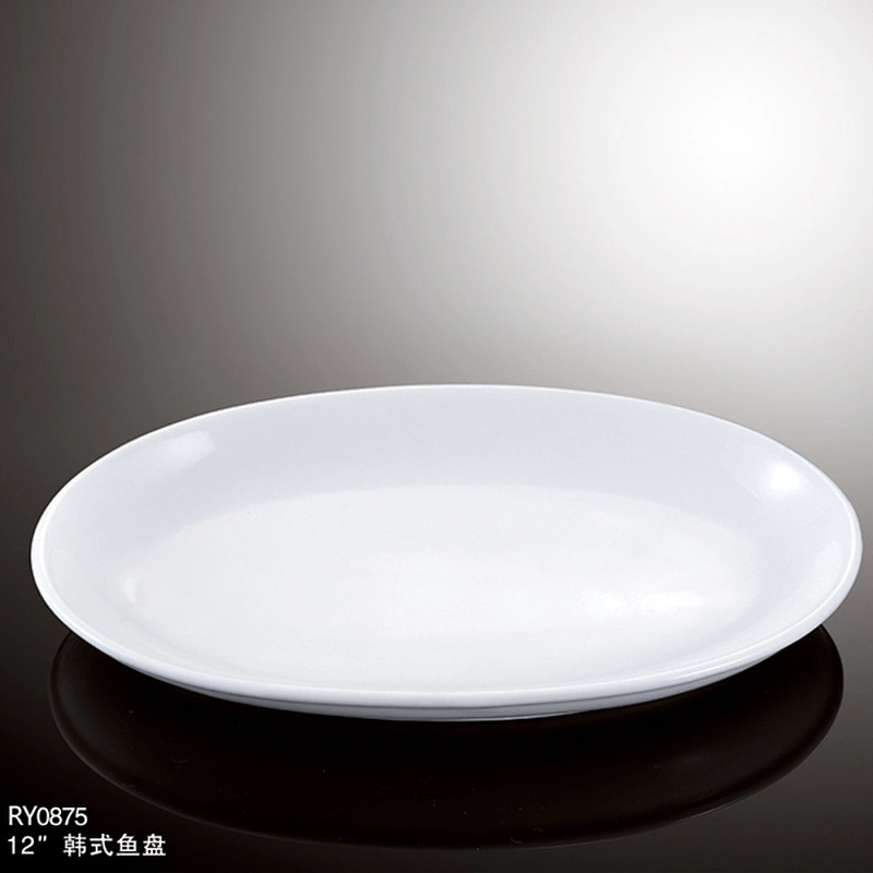 Wholesale high quality hot sale safe ceramic porcelain oval dinner plates white