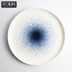 Blue Design Banquet Hall  Tableware Dinner Set Nordic Sea Tableware  Restaurant Porcelain Dinner Set