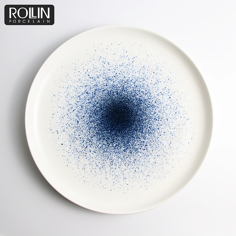 Blue Design Banquet Hall  Tableware Dinner Set Nordic Sea Tableware  Restaurant Porcelain Dinner Set