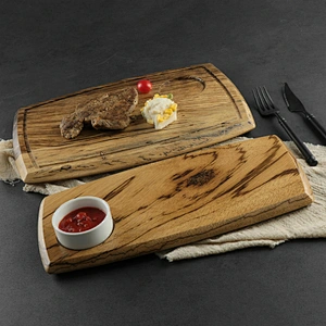 Hot sale steak tray custom logo wooden Side Plates for Hotel and Restaurant