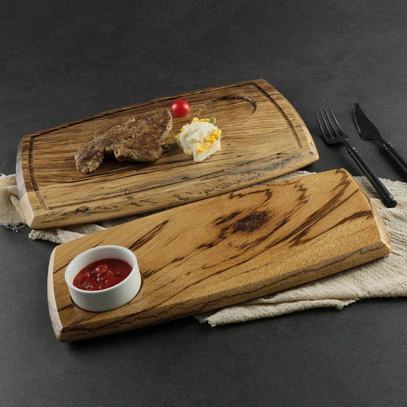Hot sale steak tray custom logo wooden Side Plates for Hotel and Restaurant