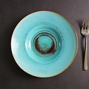 2020 Hot Sales Porcelain England Style  Deep  Soup Plates Pasta Plates for Hotel and Restaurants