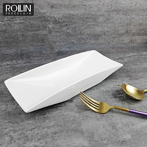 Modern Design White Porcelain Plates white ceramic rectangular plates dishes