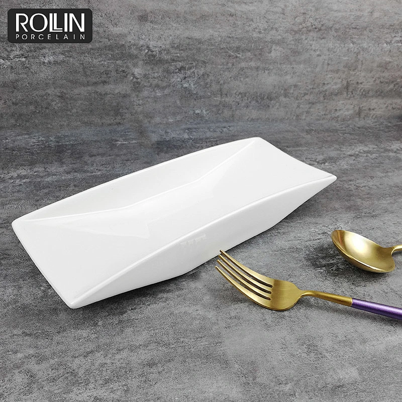 Modern Design White Porcelain Plates white ceramic rectangular plates dishes