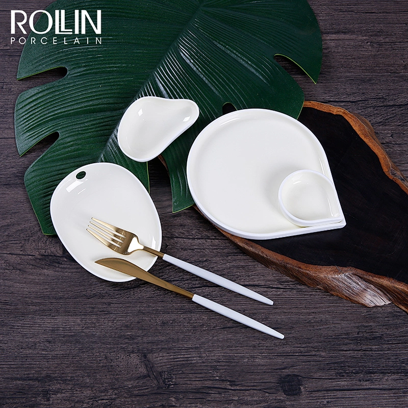 Hotel restaurant used color glazed banquet wedding dinner plate set ceramic porcelain color dinnerware