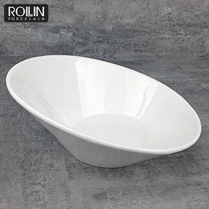 wholesale hotel restaurant banquet bowl cheap white dinner porcelain ceramic salad bowl