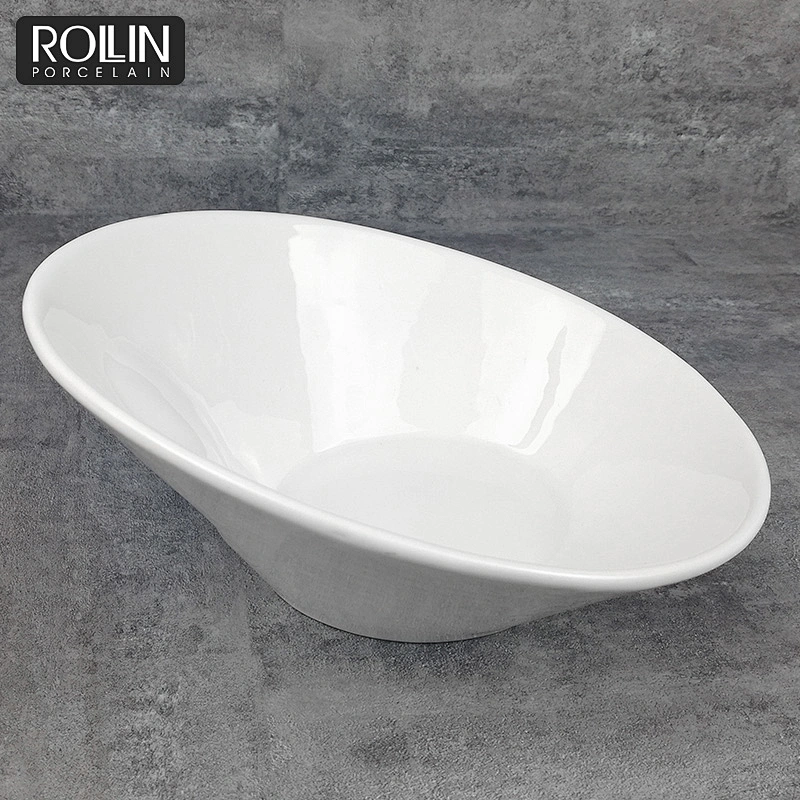 wholesale hotel restaurant banquet bowl cheap white dinner porcelain ceramic salad bowl