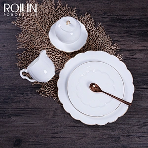 New design bone china dinner plates set hotel wedding bone china  dinnerware set